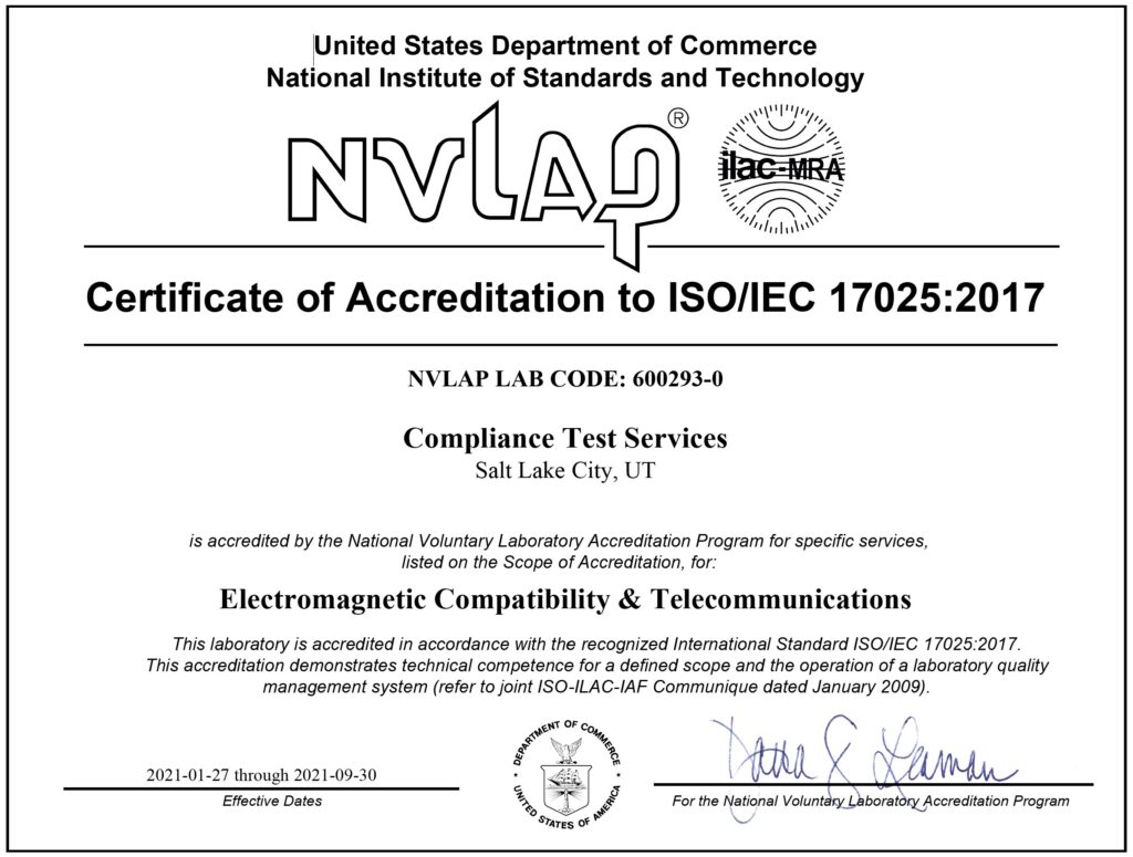 Accreditation Compliance Test Services